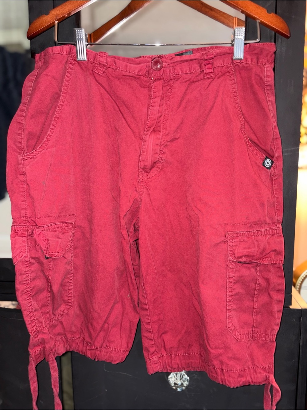 Akademiks Red Casual Shorts with Brand Label